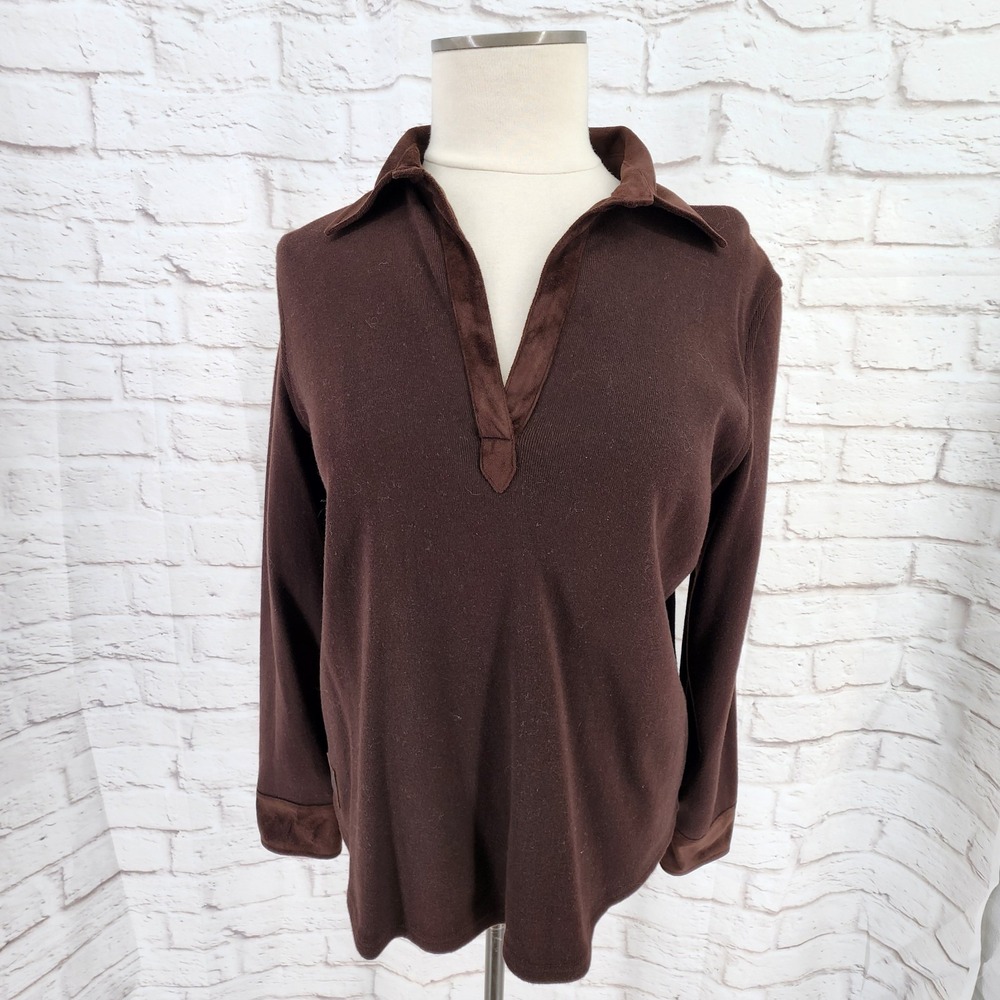 Lauren Ralph Lauren Popover Top Heritage Classic Old Money Coastal Work Medium P